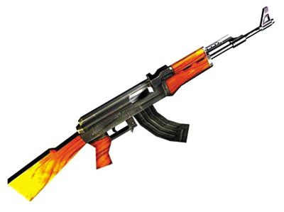 AK47步槍：哈馬斯大量仿制，是武裝分子主要武器。