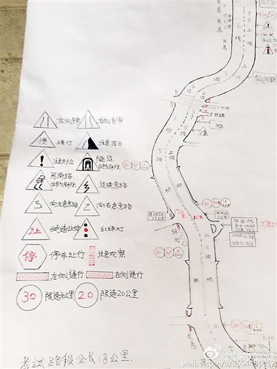 大叔手繪7米長(zhǎng)卷，為考“科目三”真是拼了