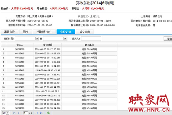 競價(jià)記錄截圖。